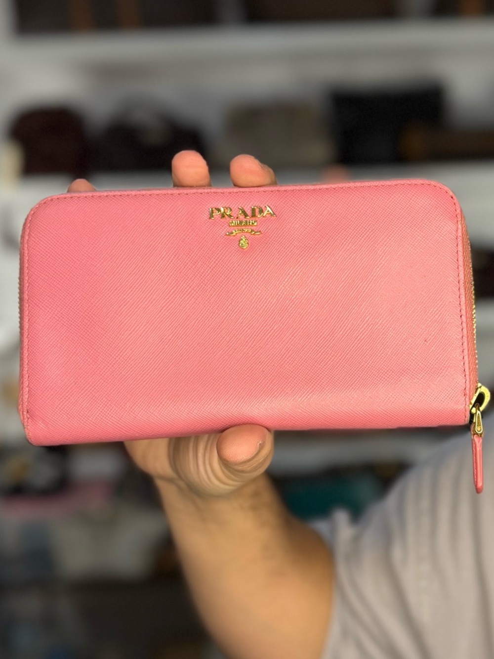 PRADA PINK ZIP WALLET